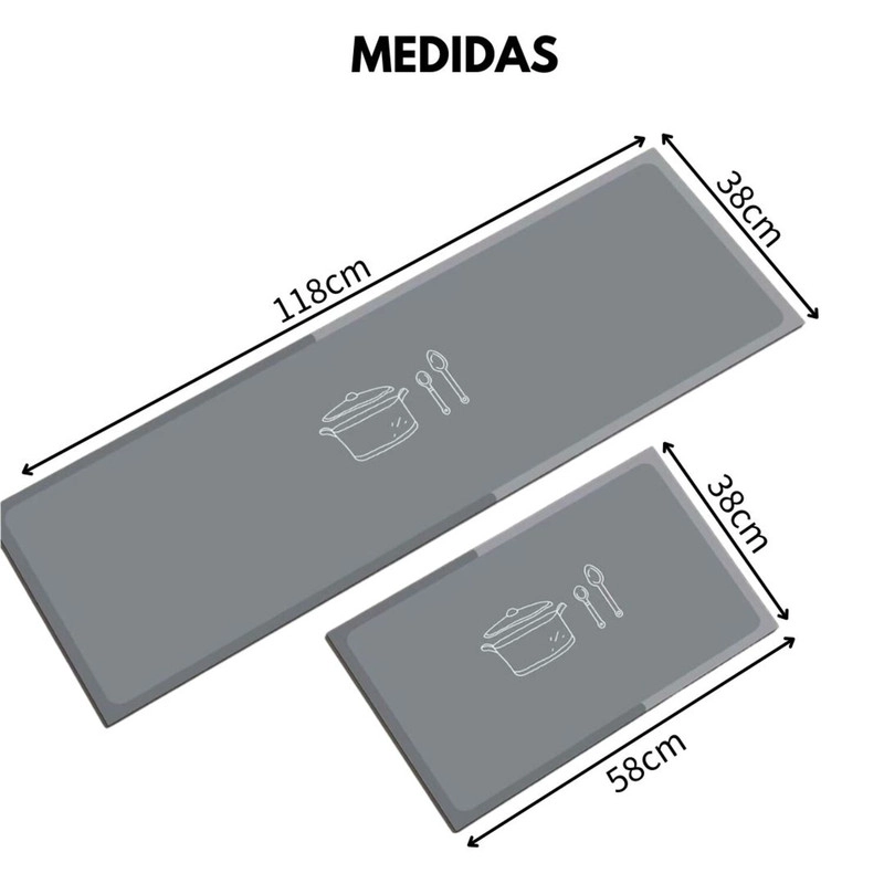 SET 2 ALFOMBRA DE GOMA PARA COCINA PISO ENTRADA ANTIDESLIZANTE - 6