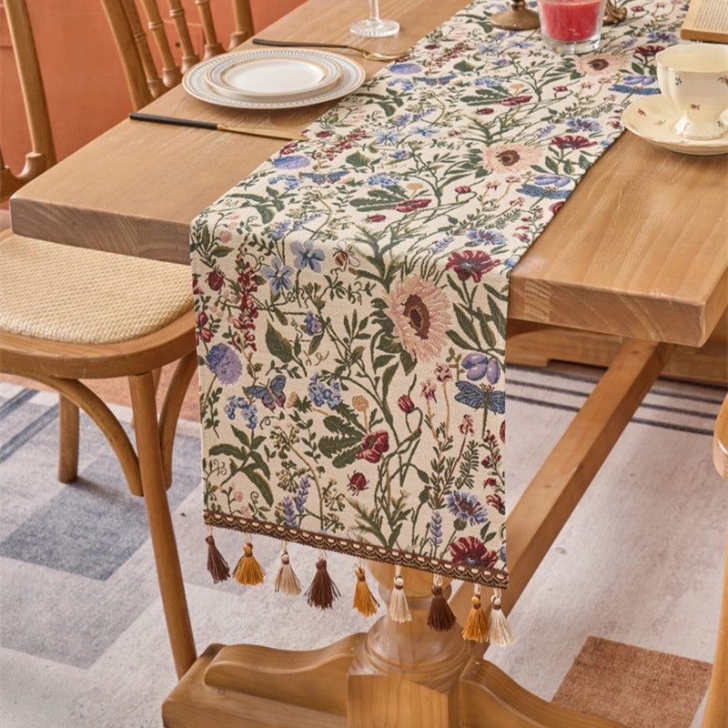 CAMINO DE MESA BOHEMIO CON FLECOS MEDIDA 30X180CM CORREDOR DE MESA - 3
