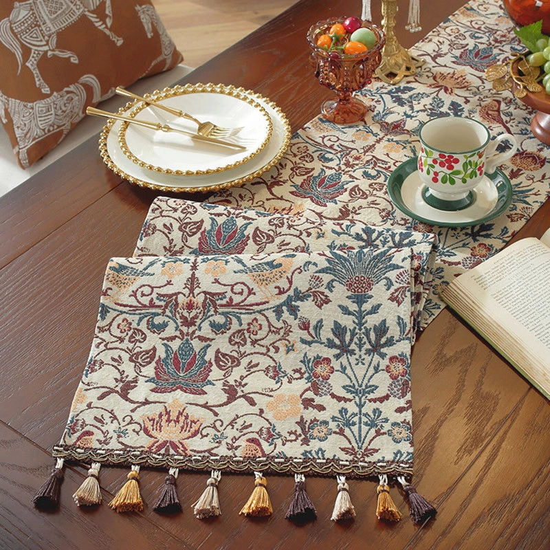 CAMINO DE MESA BOHEMIO CON FLECOS MEDIDA 30X180CM CORREDOR DE MESA - 5