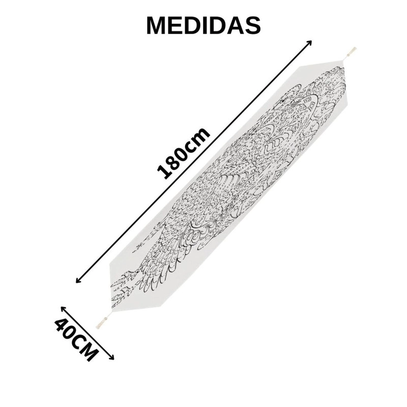 CAMINO DE MESA CON DISEÑO BOHEMIO CON ENCAJE MEDIDA 40X180CM CORREDOR CORREDOR DE MESA - 3