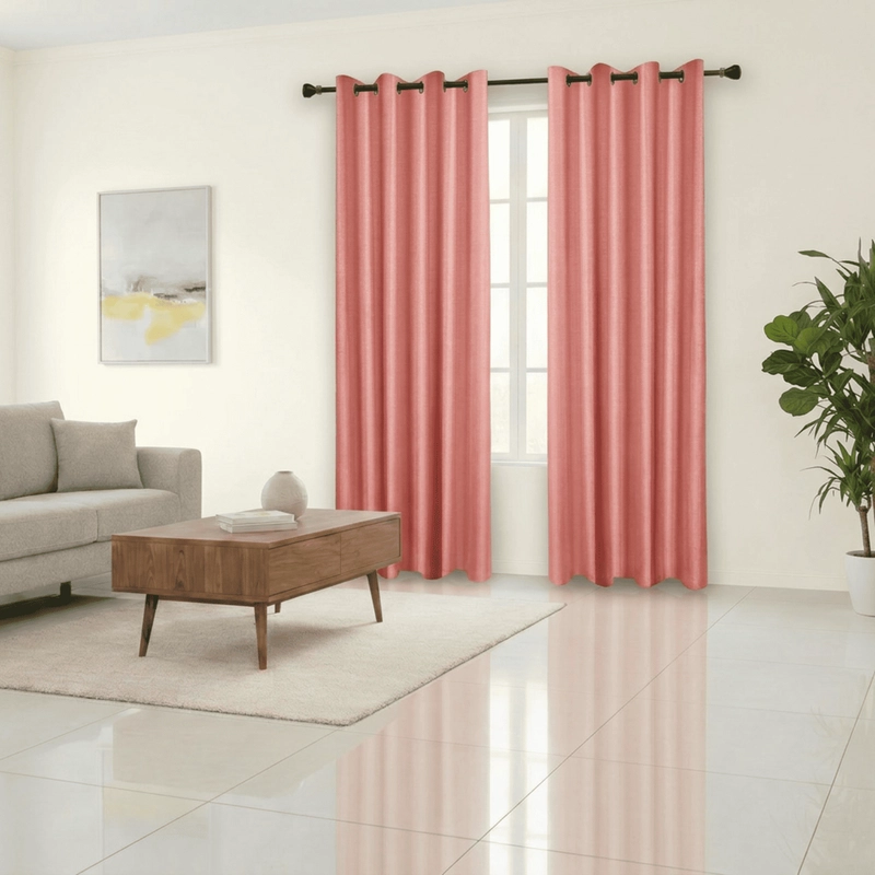 CORTINA ENGOMADA 100% BLACKOUT ANTI LUZ 2 PAÑOS DE 140X230CM CADA PAÑO ROSADO - 1