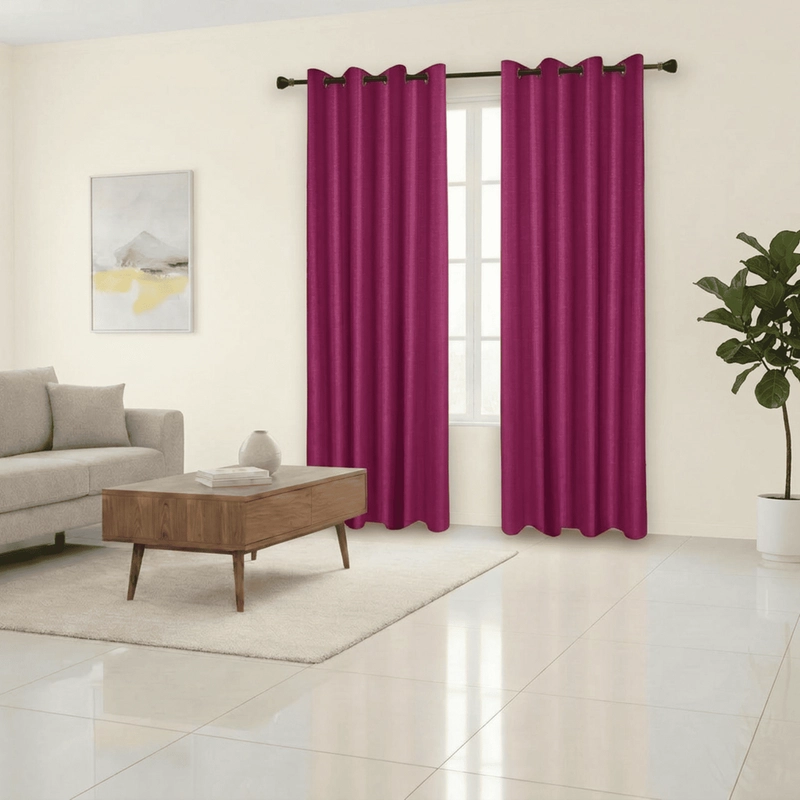 CORTINA ENGOMADA 100% BLACKOUT ANTI LUZ 2 PAÑOS DE 140X230CM CADA PAÑO VIOLETA - 1