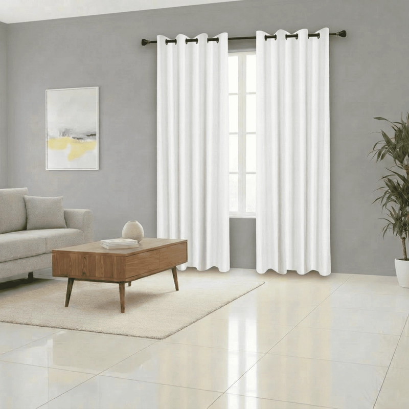 CORTINA ENGOMADA 100% BLACKOUT ANTI LUZ 2 PAÑOS DE 140X230CM CADA PAÑO BLANCO - 1