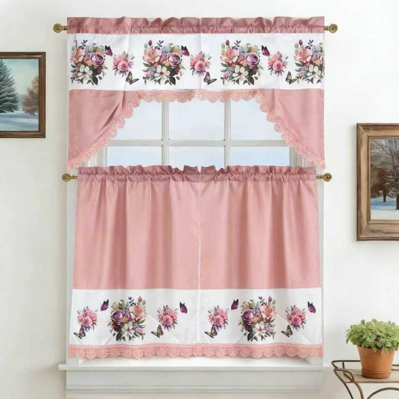 JUEGO DE CORTINAS PARA COCINA ESTAMPADAS PACK DE 3 PIEZAS - 2
