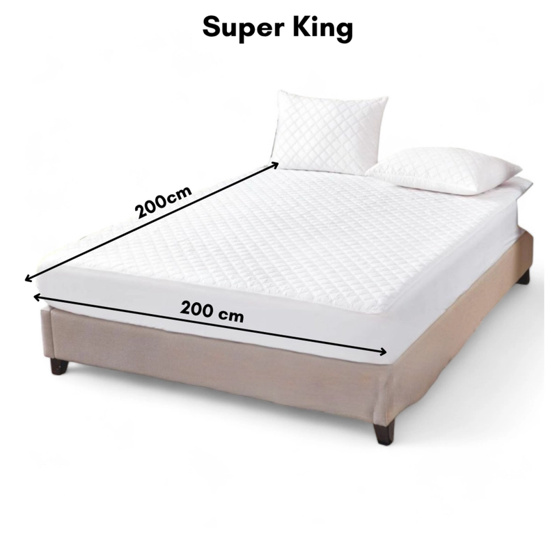 Funda Cubre Colchó Impermeable Super King + 2 Funda Almohada Medida 200x200cm TURQUESA - 6
