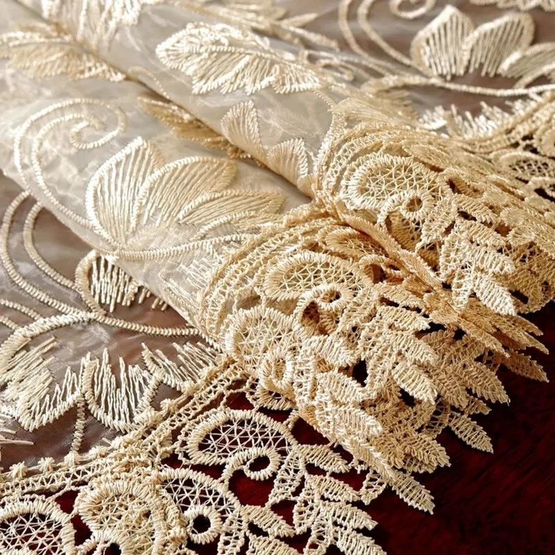 MANTEL DE MESA RECTANGULAR 140X200CM ESTILO BOHEMIO CON ENCAJE - 4