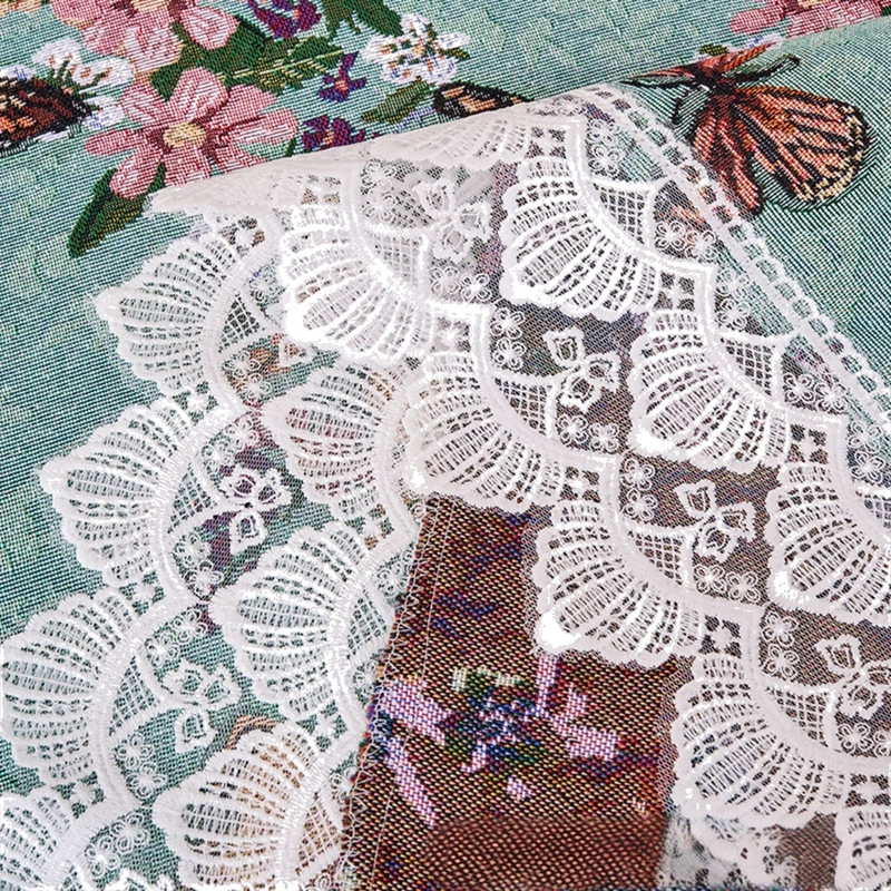 MANTEL DE MESA RECTANGULAR 140X200CM ESTILO BOHEMIO CON ENCAJE - 3