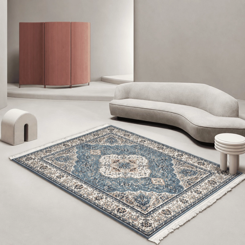 ALFOMBRA PARA LIVING PLUSH TEXTURA SUAVE ESTAMPADA CON FLECOS MEDIDA 120X160CM - 1