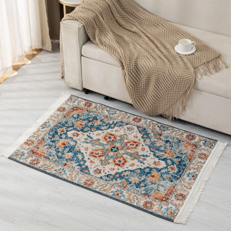 ALFOMBRA PLUSH TEXTURA SUAVE ESTAMPADA CON FLECOS MEDIDA 80X120CM - 1