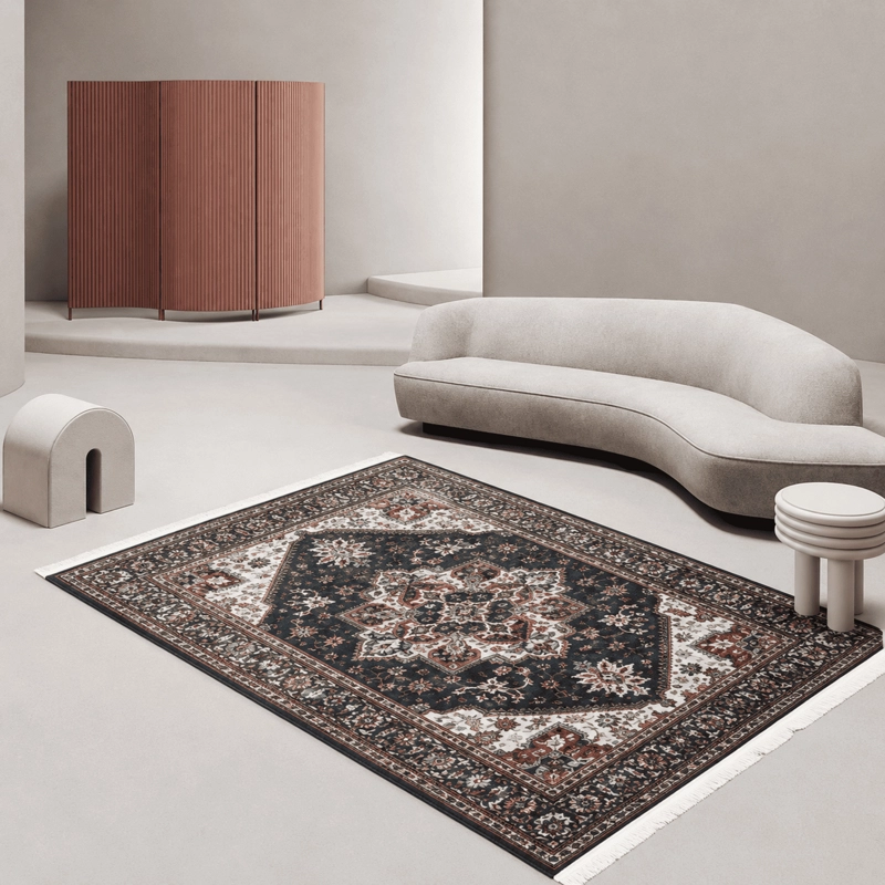 GENÉRICO ALFOMBRA PARA LIVING PLUSH TEXTURA SUAVE ESTAMPADA CON FLECOS MEDIDA 120X160CM