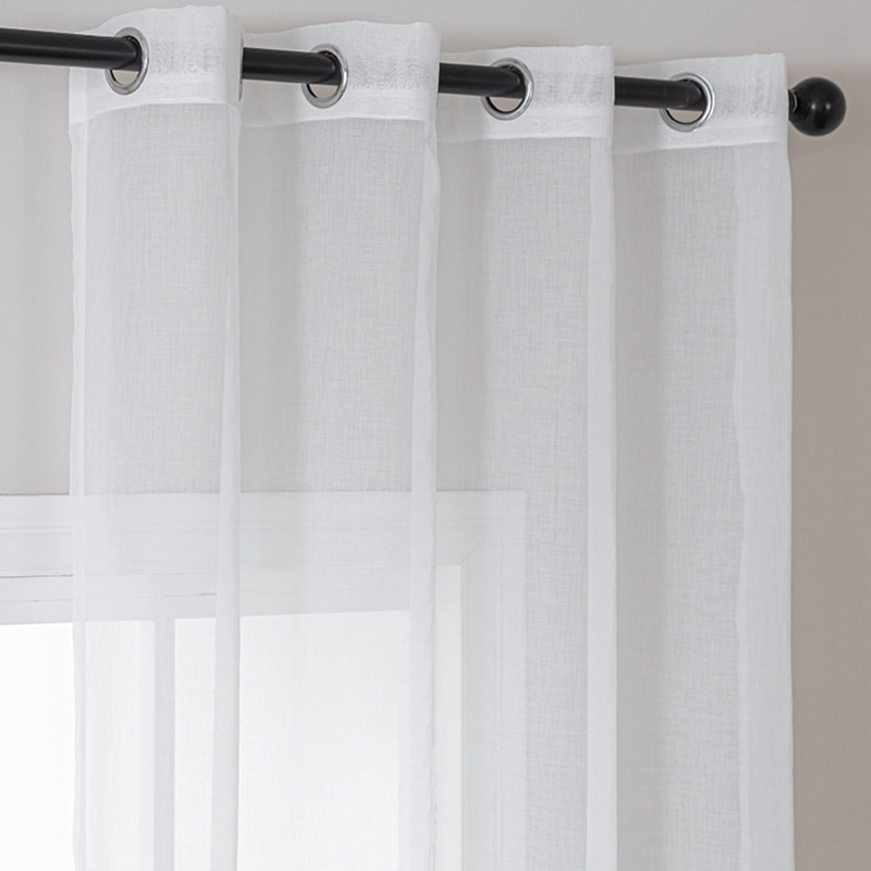 VISILLO BLANCO CON ARGOLLAS 2 CORTINAS TIPO VELO MEDIDA 140X230CM CADA PAÑO - 4