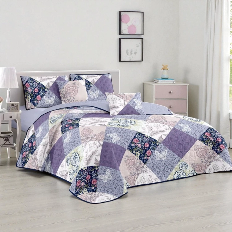 CUBRECAMA QUILT DE VERANO DE 2 PLAZAS MEDIDA 230X250CM DELGADO + 2 FUNDAS DE ALMOHADA CMV2P-GS-44 - 1