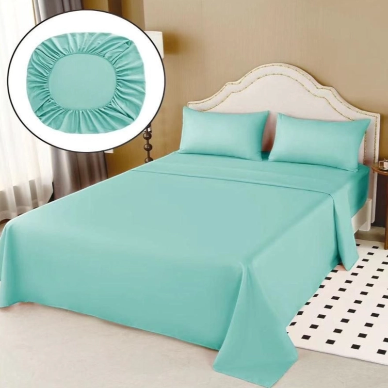 JUEGO DE SABANAS 100% ALGODON DE 1.5 PLAZAS + 1 FUNDA PARA ALMOHADA 50X70CM MENTA - 1