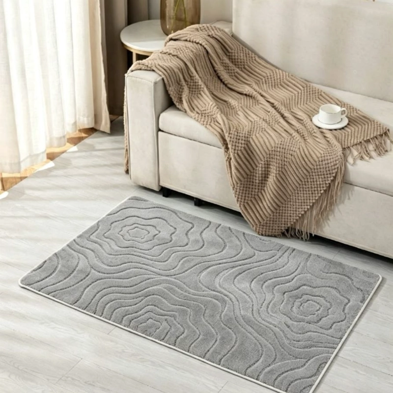ALFOMBRA PARA LIVING TEXTURIZADA SUAVE ANTIDESLIZANTE MEDIDA 80X120CM - 1