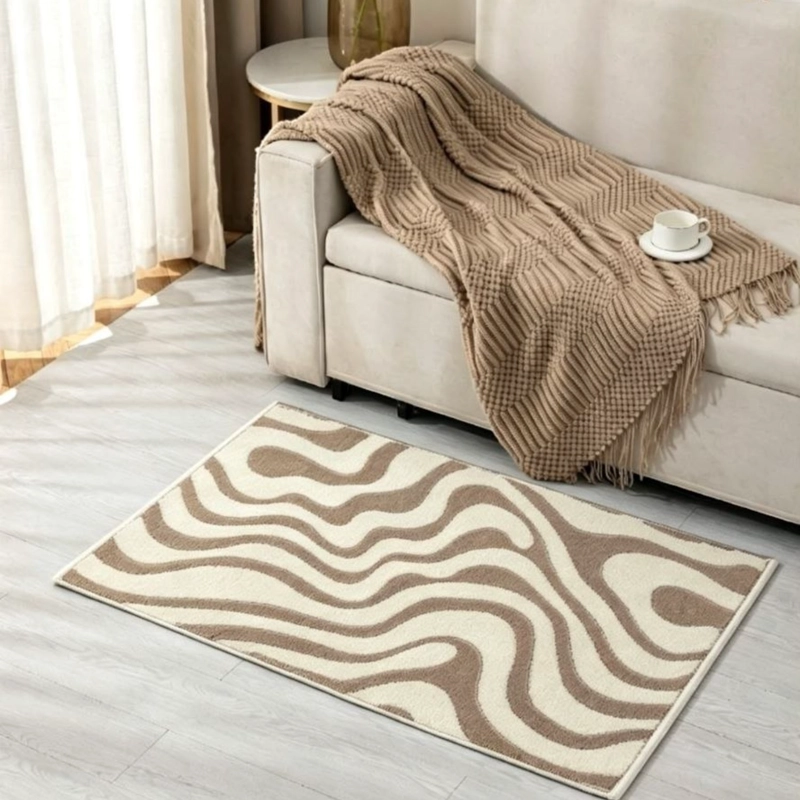 ALFOMBRA PARA LIVING TEXTURIZADA SUAVE ANTIDESLIZANTE MEDIDA 80X120CM - 1