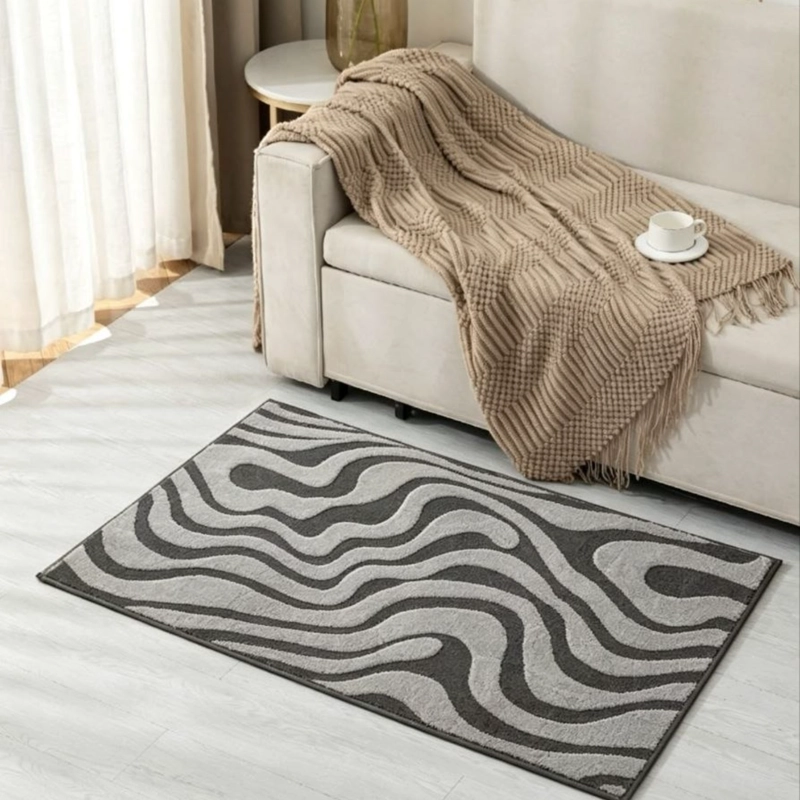 ALFOMBRA PARA LIVING TEXTURIZADA SUAVE ANTIDESLIZANTE MEDIDA 80X120CM - 1