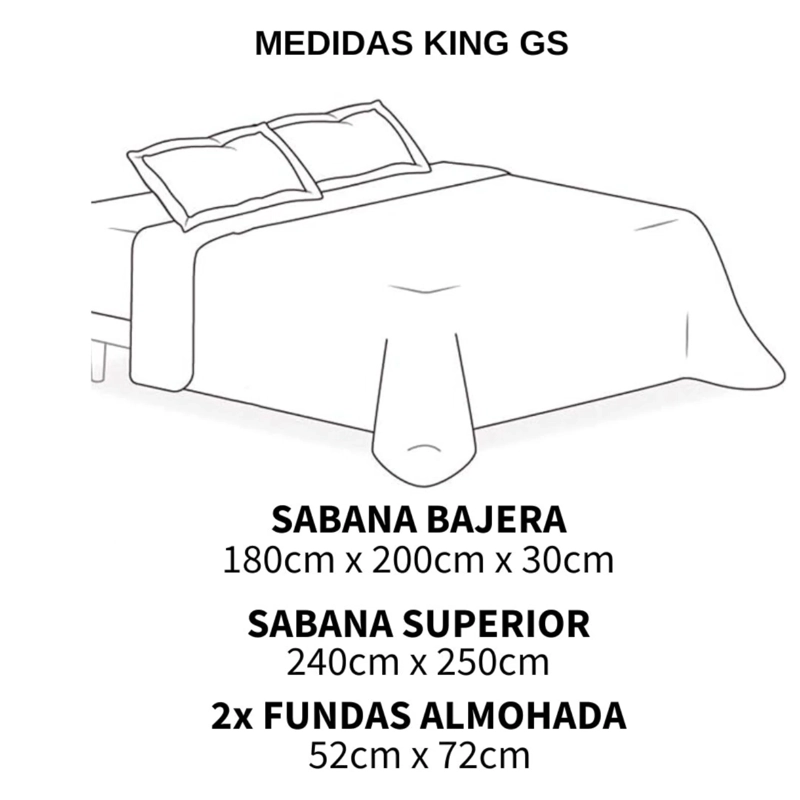JUEGO DE SABANAS KING DE 200 HILOS 80% ALGODON 20% POLIESTER ANTIPILLING + 2 FUNDAS DE ALMOHADA - 3