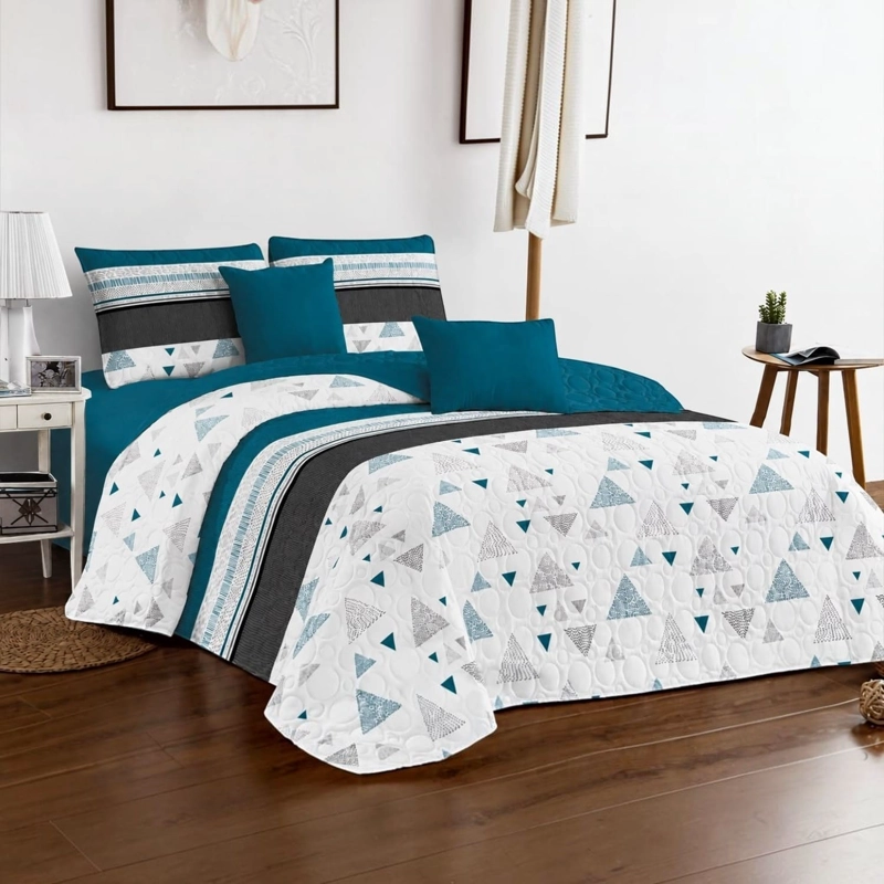 CUBRECAMA QUILT DE VERANO KING MEDIDA 250X270CM DELGADO + 2 FUNDAS DE ALMOHADA CMVKING-GS-13 - 1