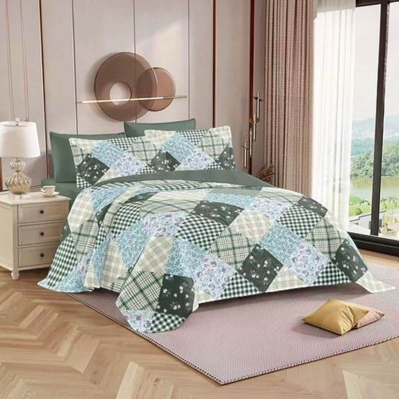 CUBRECAMA QUILT DE VERANO DE 1.5 PLAZAS MEDIDA 180X230CM DELGADO + 1 FUNDA DE ALMOHADA CMV15P-GS-13 - 1