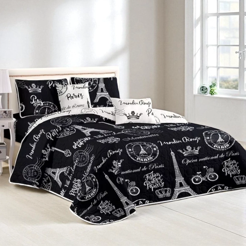 CUBRECAMA QUILT DE VERANO DE 1.5 PLAZAS MEDIDA 180X230CM DELGADO + 1 FUNDA DE ALMOHADA CMV15P-GS-36 - 1