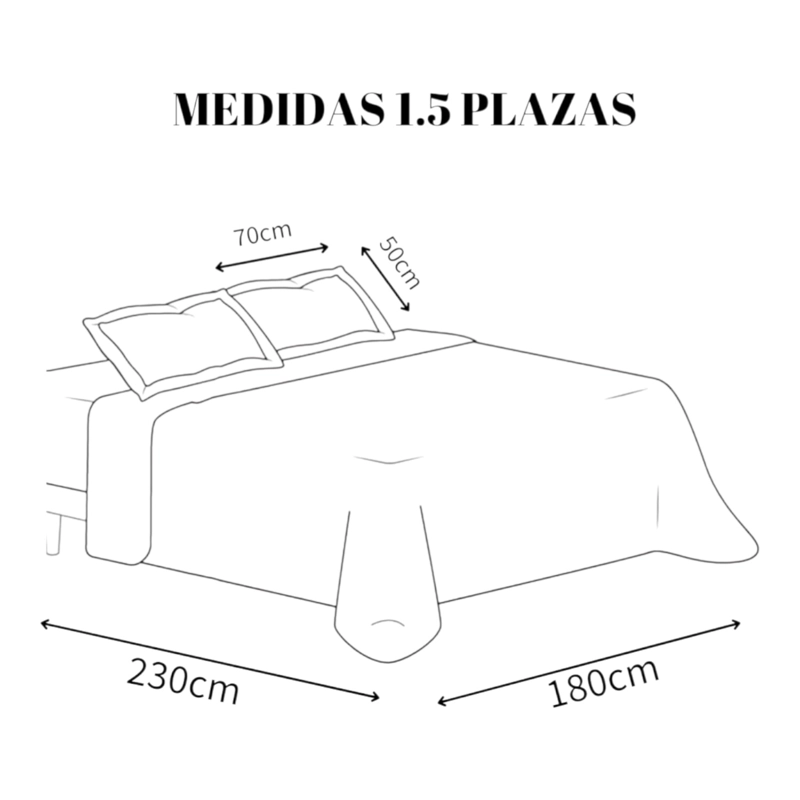 CUBRECAMA QUILT DE VERANO DE 1.5 PLAZAS MEDIDA 180X230CM DELGADO + 1 FUNDA DE ALMOHADA CMV15P-GS-20 - 4
