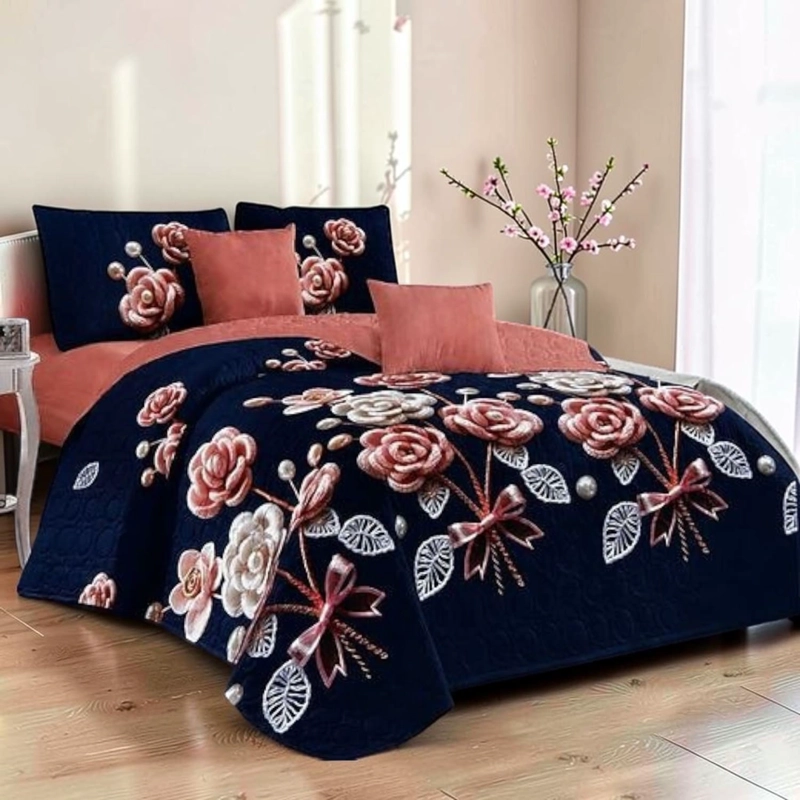 CUBRECAMA QUILT DE VERANO DE 2 PLAZAS MEDIDA 230X250CM DELGADO + 2 FUNDAS DE ALMOHADA CMV2P-GS-50 - 1