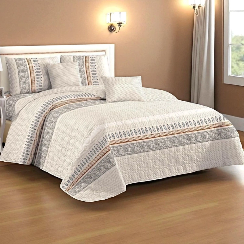 CUBRECAMA QUILT DE VERANO DE 1.5 PLAZAS MEDIDA 180X230CM DELGADO + 1 FUNDA DE ALMOHADA CMV15P-GS-37 - 1