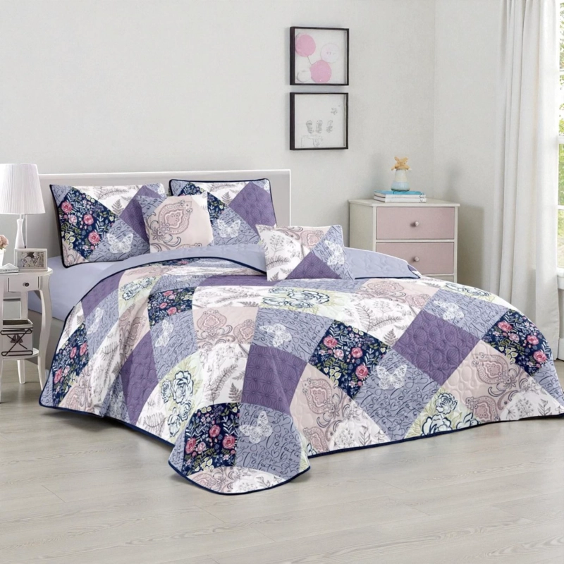CUBRECAMA QUILT DE VERANO DE 1.5 PLAZAS MEDIDA 180X230CM DELGADO + 1 FUNDA DE ALMOHADA CMV15P-GS-26 - 1