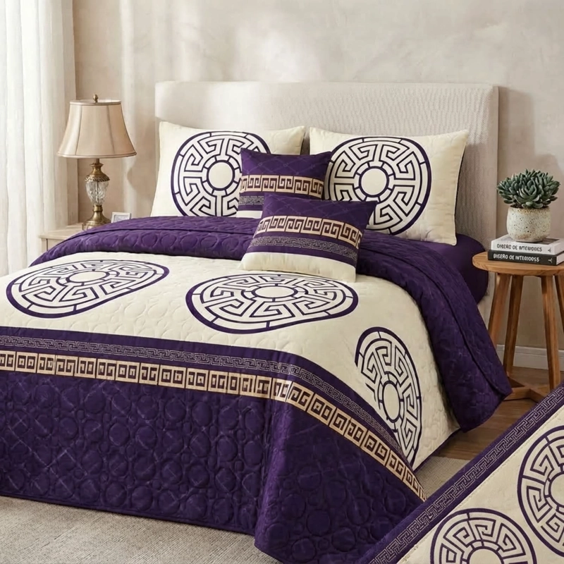 CUBRECAMA QUILT DE VERANO KING MEDIDA 250X270CM DELGADO + 2 FUNDAS DE ALMOHADA CMVKING-KD-20 - 1