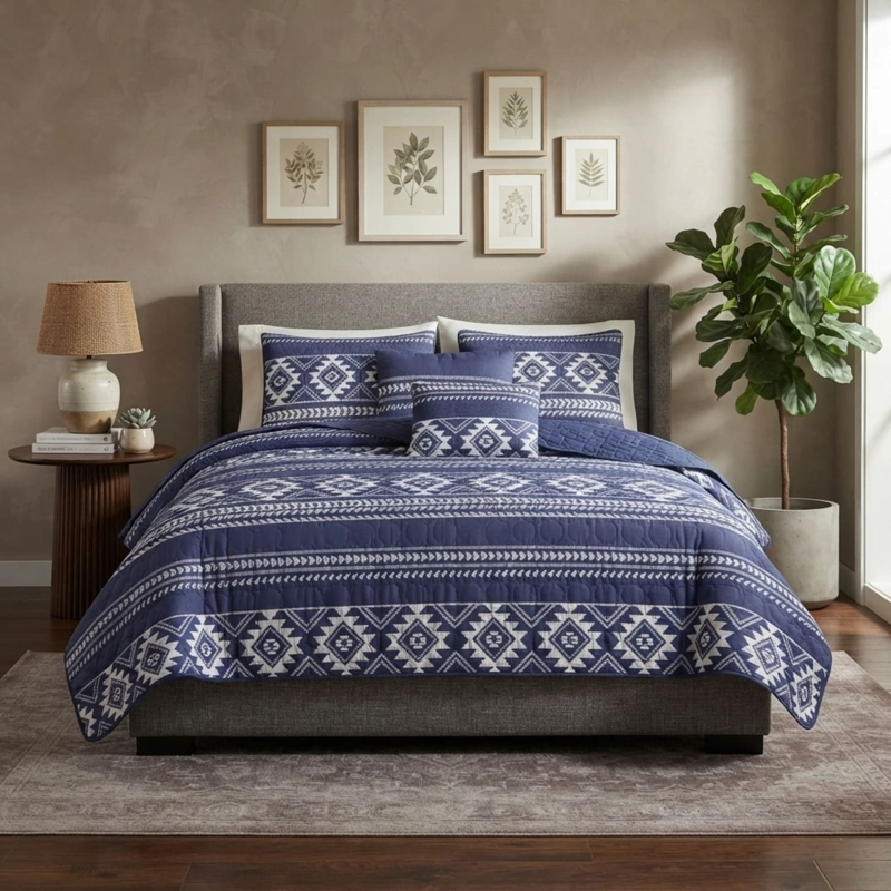 CUBRECAMA QUILT DE VERANO KING MEDIDA 250X270CM DELGADO + 2 FUNDAS DE ALMOHADA CMVKING-KD-27 - 1