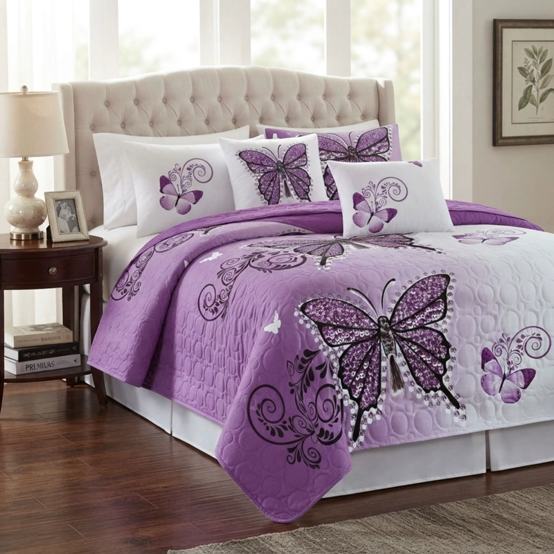 CUBRECAMA QUILT DE VERANO DE 2 PLAZAS MEDIDA 230X250CM DELGADO + 2 FUNDAS DE ALMOHADA CMV2P-KD-24 - 1