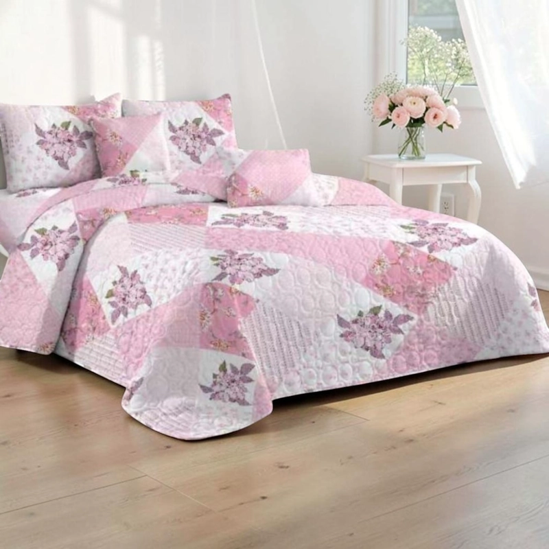CUBRECAMA QUILT DE VERANO DE 1.5 PLAZAS MEDIDA 180X230CM DELGADO + 1 FUNDA DE ALMOHADA CMV15P-KD-25 - 1