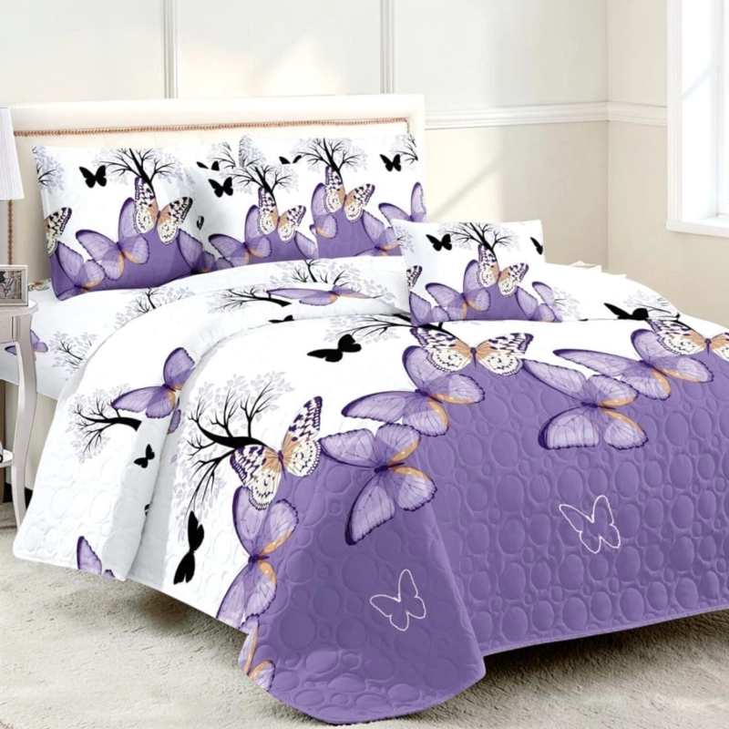 CUBRECAMA QUILT DE VERANO DE 2 PLAZAS MEDIDA 230X250CM DELGADO + 2 FUNDAS DE ALMOHADA CMV2P-KD-32 - 1