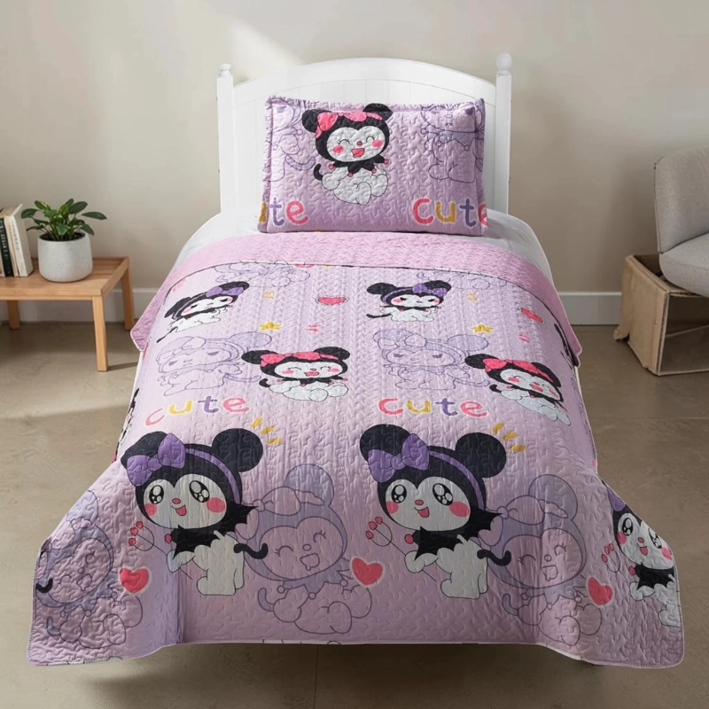 CUBRECAMA QUILT DE VERANO DE 1.5 PLAZAS MEDIDA 180X230CM DELGADO + 1 FUNDA DE ALMOHADA - 1