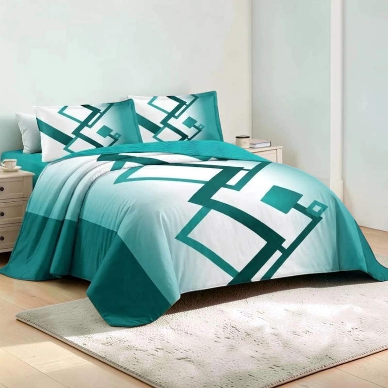 CUBRECAMA QUILT DE VERANO DE 1.5 PLAZAS MEDIDA 180X230CM DELGADO + 1 FUNDA DE ALMOHADA - 1