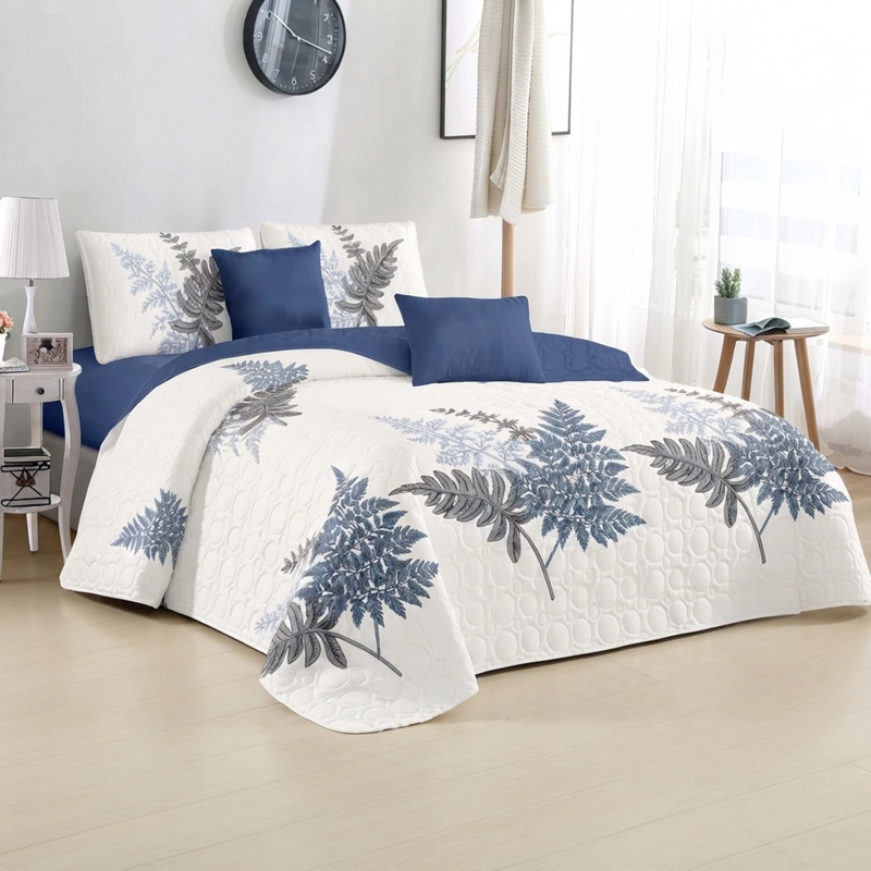 CUBRECAMA QUILT DE VERANO KING MEDIDA 250X270CM DELGADO + 2 FUNDAS DE ALMOHADA - 1