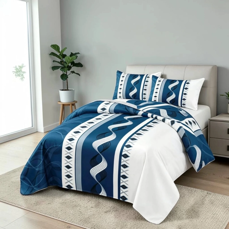 CUBRECAMA QUILT DE VERANO DE 1.5 PLAZAS MEDIDA 180X230CM DELGADO + 1 FUNDA DE ALMOHADA - 1