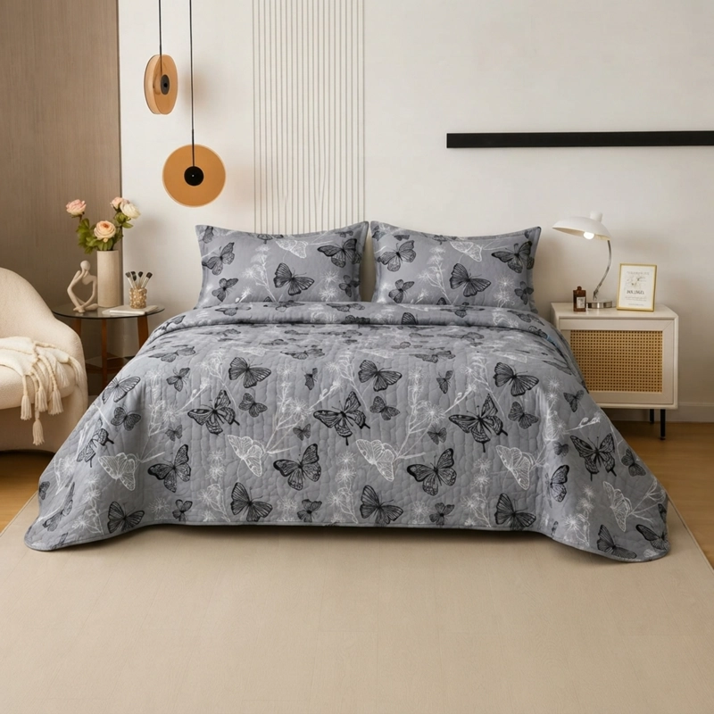CUBRECAMA QUILT DE VERANO DE 1.5 PLAZAS MEDIDA 180X230CM DELGADO + 1 FUNDA DE ALMOHADA - 1