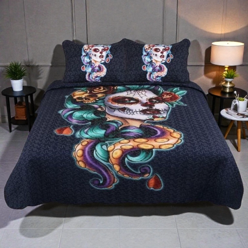 CUBRECAMA QUILT DE VERANO DE 2 PLAZAS MEDIDA 230X250CM DELGADO + 2 FUNDAS DE ALMOHADA - 1