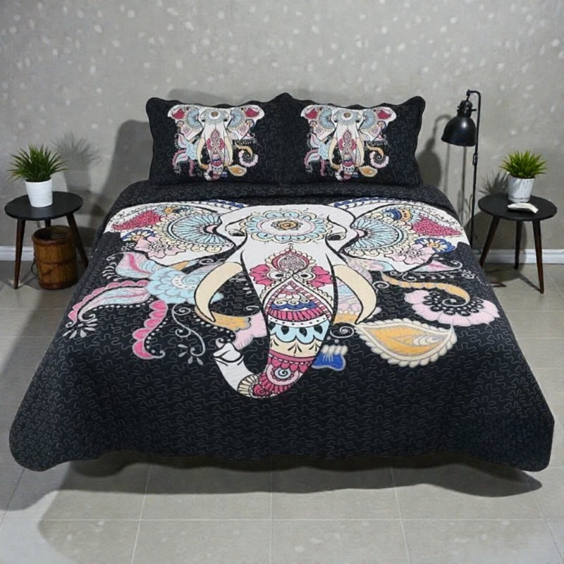 CUBRECAMA QUILT DE VERANO DE 2 PLAZAS MEDIDA 230X250CM DELGADO + 2 FUNDAS DE ALMOHADA - 1
