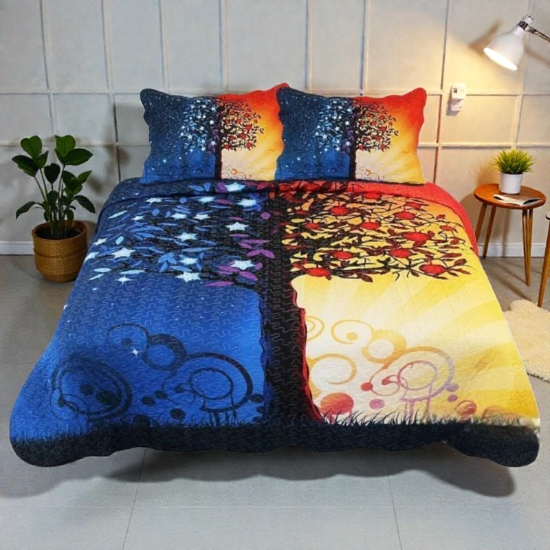 CUBRECAMA QUILT DE VERANO DE 2 PLAZAS MEDIDA 230X250CM DELGADO + 2 FUNDAS DE ALMOHADA - 1