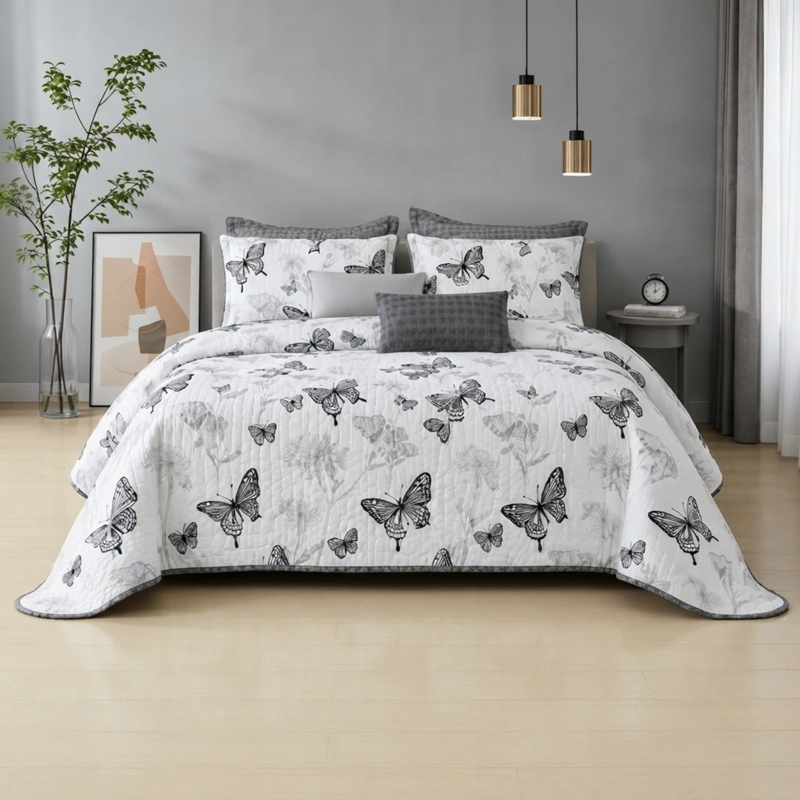 CUBRECAMA QUILT DE VERANO KING MEDIDA 250X270CM DELGADO + 2 FUNDAS DE ALMOHADA - 1