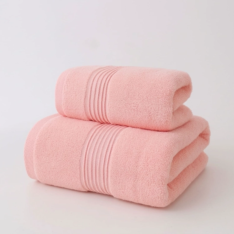 JUEGO DE 3 TOALLAS DE BAÑO 100% ALGODON DE CUERPO Y MANOS  ROSADO - 1