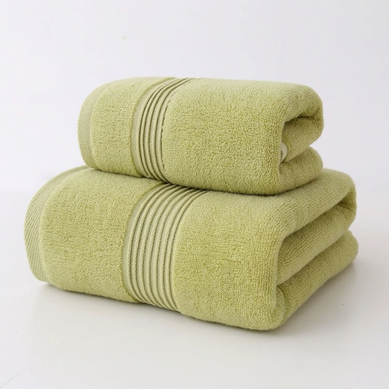 JUEGO DE 3 TOALLAS DE BAÑO 100% ALGODON DE CUERPO Y MANOS  VERDE - 1