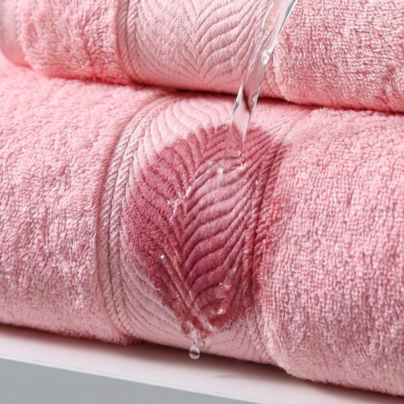 JUEGO DE 3 TOALLAS DE BAÑO 100% ALGODON DE CUERPO Y MANOS  ROSADO - 2
