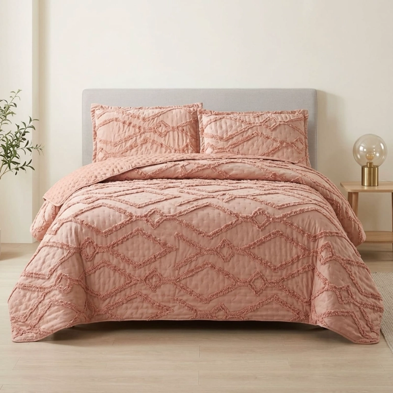 CUBRECAMA DE VERANO TUFTING QUILT TEXTURIZADO 180X230CM + 1 FUNDA DE ALMOHADA CMVTT15P-TF-10 - 1