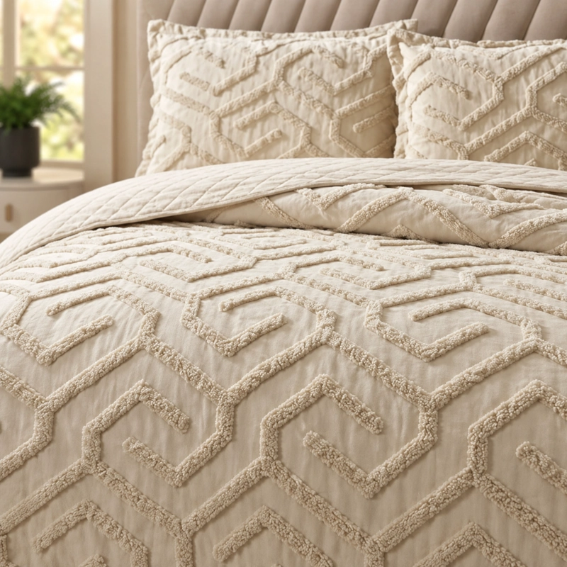 CUBRECAMA DE VERANO TUFTING QUILT TEXTURIZADO 180X230CM + 1 FUNDA DE ALMOHADA CMVTT15P-TF-10 - 5
