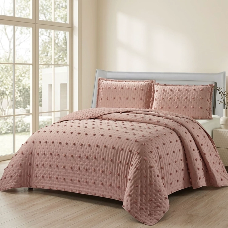 CUBRECAMA DE VERANO SEMIACOLCHADO QUILT TEXTURIZADO 230X250CM + 2 FUNDAS DE ALMOHADA CMAC2P-TF-10 - 1