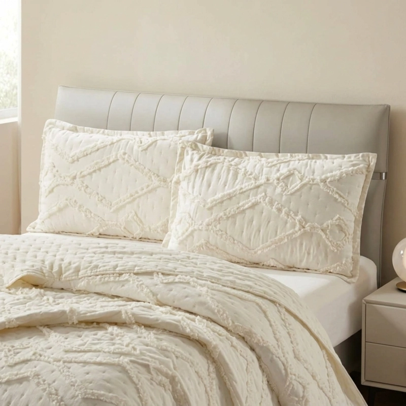 CUBRECAMA DE VERANO TUFTING QUILT TEXTURIZADO 230X250CM + 2 FUNDAS DE ALMOHADA CMVTT2P-TF-19 - 3