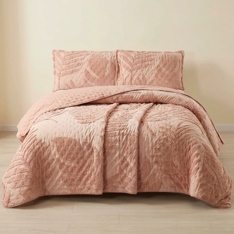 CUBRECAMA DE VERANO TUFTING QUILT TEXTURIZADO 230X250CM + 2 FUNDAS DE ALMOHADA CMVTT2P-TF-14 - 1
